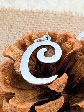 James Avery Large Script Initial C Charm Sterling Silver Letter Charm